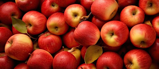 Harvest time at an orchard market sees a bin filled with apples