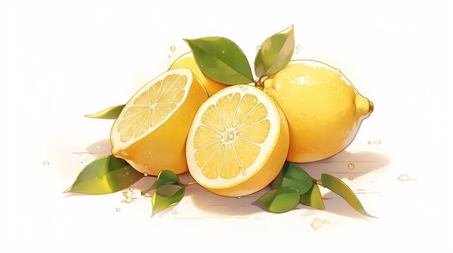 ［AI生成画像］レモン、白背景8