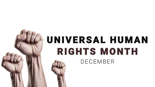 Universal Human Rights Month. photo motion with lettering animation.
