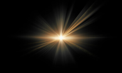 Beautiful light flares. Glowing streaks on dark background