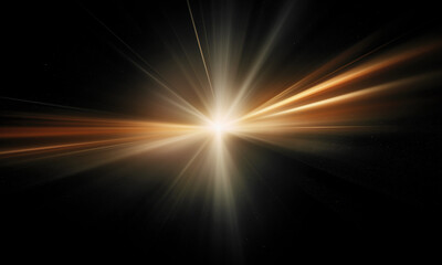 Beautiful light flares. Glowing streaks on dark background