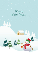 Merry Christmas and Happy New Year greeting card. Vector illustration.