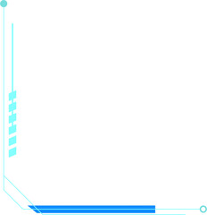 Obraz premium Futuristic Tech Corner Border Isolated Vector