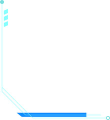 Futuristic Tech Corner Border Isolated Vector