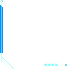 Futuristic Tech Corner Border Isolated Vector