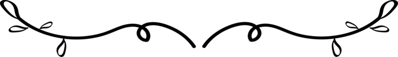Floral line vector element