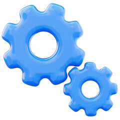 Settings icon gear symbol 3d render illustration isolated on transparent background © Yumo