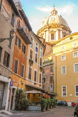 Saint Andrew of the Valley at sunset, Rome