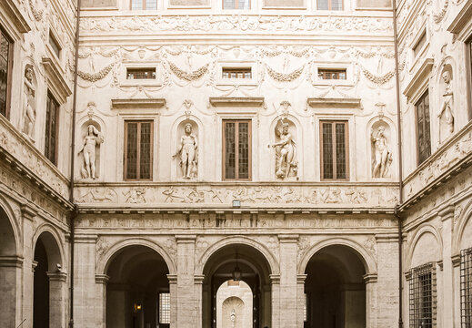 Inner courtyard of the Spada palace, Rome