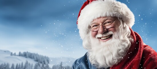 Santa Claus smiling in a white background