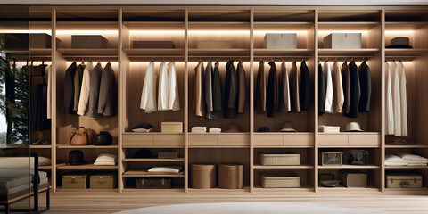 Modern style wardrobe, Illuminated and organized. Stylish Wardrobe with Built-in Lighting for Your Home