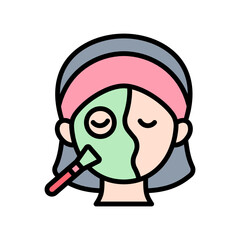 Woman doing Skin Care Icon