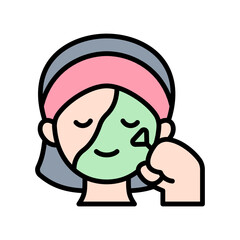 Woman doing Skin Care Icon