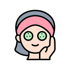 Woman doing Skin Care Icon