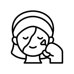 Woman doing Skin Care Icon