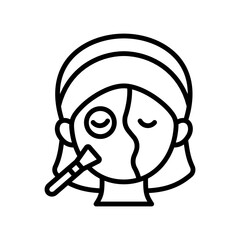 Woman doing Skin Care Icon