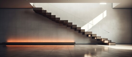 Image of the contemporary staircase is blurred