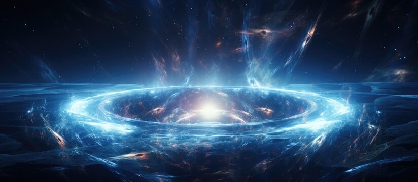 Space s round glowing energy source abstract background Artificial Intelligence render of gamma ray burst