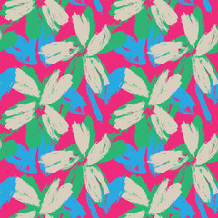 Colourful Abstract Floral Seamless Pattern Design