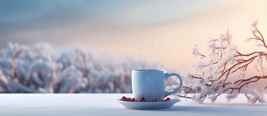Fotobehang Cold weather coffee cup © Vusal