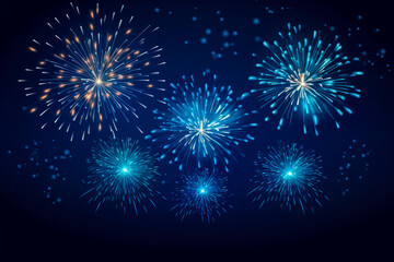 Fototapeta na wymiar Fireworks New Year's Eve background illustration.