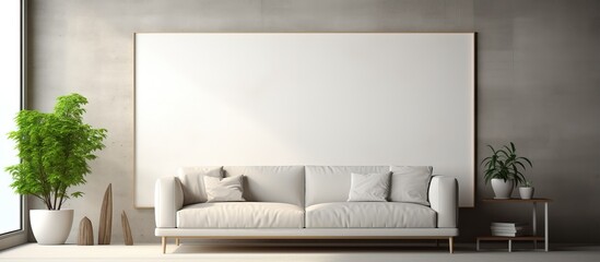 Empty frame in contemporary interior visualization