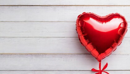 red heart on wood background, A Valentine's Tale: Heart Balloon Mockup Banner