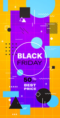 black friday special offer sale poster shopping flyer holiday promotion hot price discount banner vertical