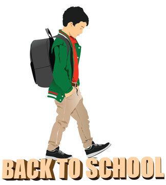  “Back to school” with schoolboy image.