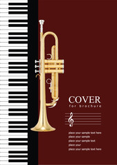 Cover with Musical instruments image. Trumpet.