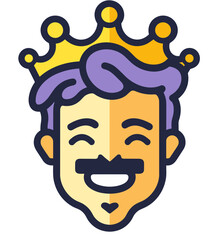 왕관을 쓰고 웃고 있는 동화속 왕_왕자