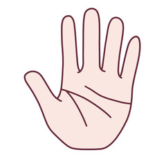 Obraz premium シンプルな掌のイラスト