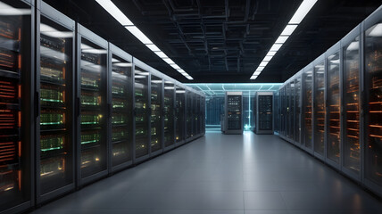 underground room of  database servers AI generated