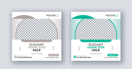 Home sale business social media post square set flyer template design. real estate editable modern banner social media post