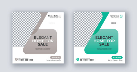 Home sale business social media post square set flyer template design. real estate editable modern banner social media post