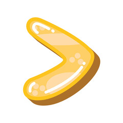 Greater than sign, colorful mathematical symbol, glossy style vector illustration