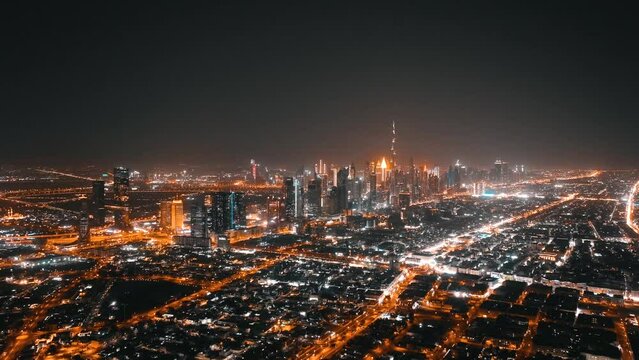 Moving Timelapse of Aerial footage, Dubai, UAE