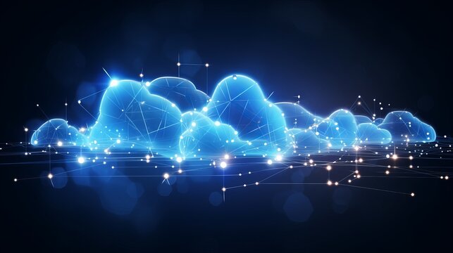 abstract cloud computing connection technology: digital innovation in the sky