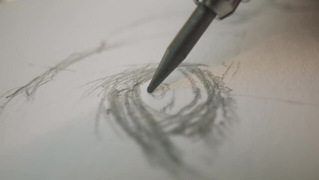 Artistic mastery in close-up pencil strokes