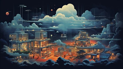 efficient cloud computing infrastructure in action: technology illustration