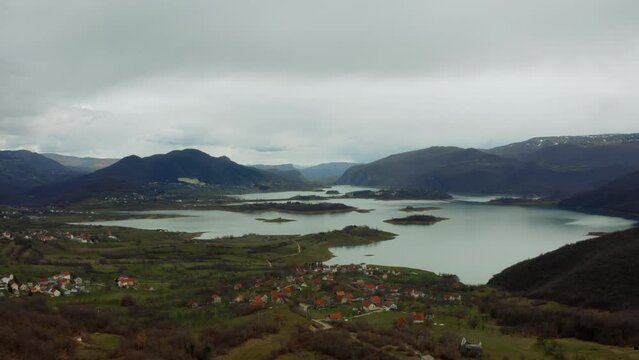 "Ramsko" Artificial Lake, Bosnia and Herzegovina, Drone shot,