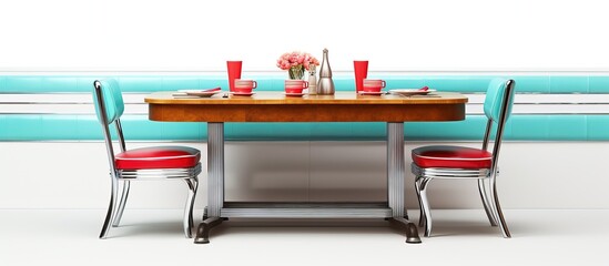illustration of a diner table on a white background