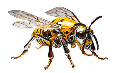 3D Realistic Robotic Wasp on Transparent background