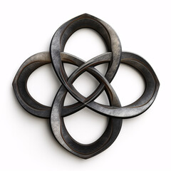 stone Celtic cross in rendered metallic shiny material effect