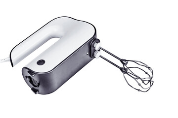 Hand-held electric blender, isolated on a white background