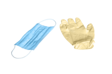 Medical mask as a symbol of coronavirus, isolated on a white background. World crisis due to pandemic influenza virus