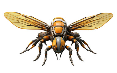 Robotic Hornet Moth Design on Transparent background