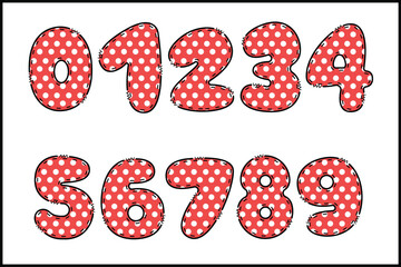 Handcrafted Dots number color creative art typographic design
