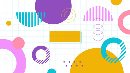Colorful colourful vector flat geometric memphis background