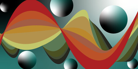 Modern and Colorful wave illustration art design